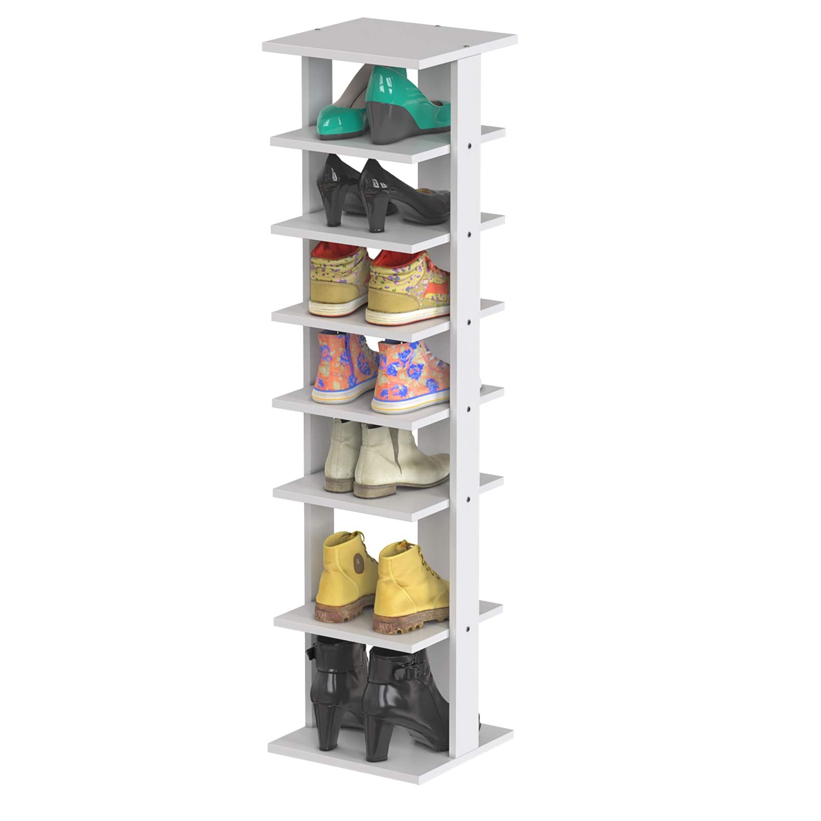  Tangkula Wooden Shoes Racks, Entryway Shoes Storage Stand,  Modern 7 Tiers Shoe Rack Organizer, Space Saving Vertical Shoe Rack, Storage  Shelf (White, Single) : Home & Kitchen