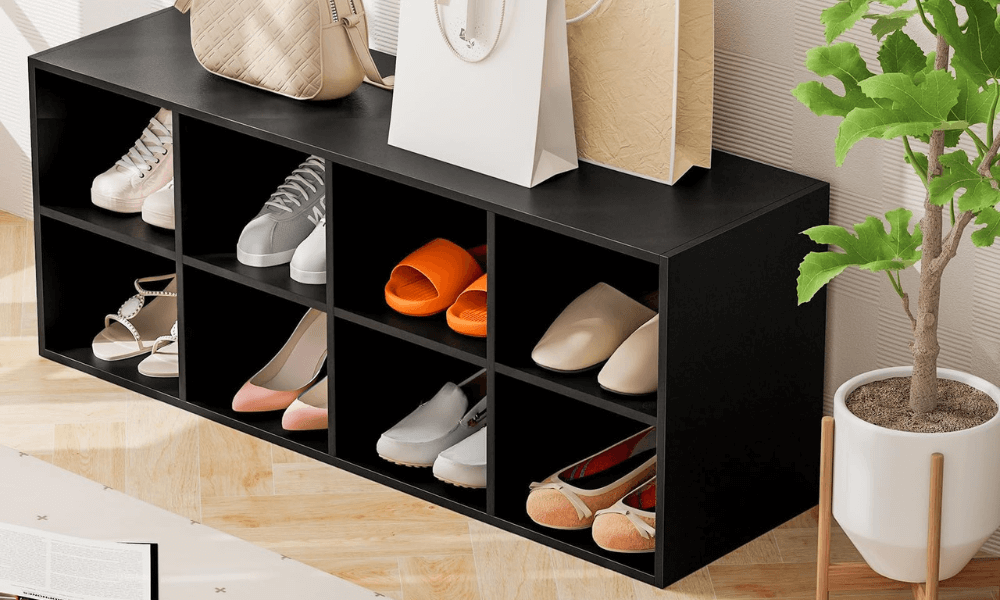 Vertical Shoe Rack | Shoe Organizer | Shoe Rack Bench -Tangkula