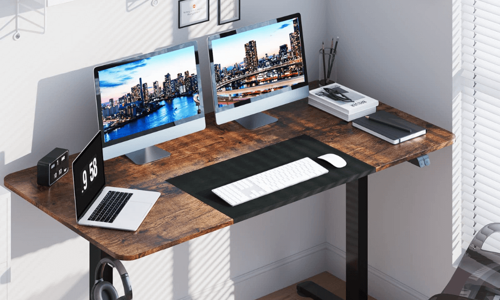 Corner Standing Desk | L Shaped Standing Desk | Laptop Desk - Tangkula