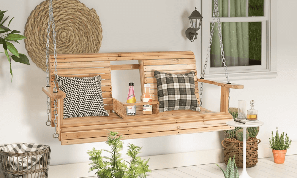 Porch Swing | Wicker Hanging Swing | Swing Glider Chair - Tangkula