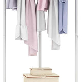 Tangkula Corner Coat Rack with Storage, Simple Hall Tree with Hanging Rod & 2 Mesh Shelves