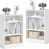 Tangkula 3 Tier Bookcase, Floor Standing Open Bookshelf with 18-Position Adjustable Shelves