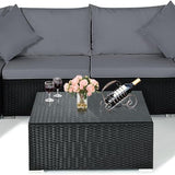 Tangkula 7 Piece Patio Furniture Set, Outdoor Sectional Sofa with 2 Pillows and Cushions