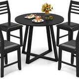 Tangkula Round Dining Table Set , Dinette Set with Table and Padded PU Chairs