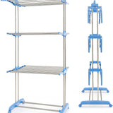 Tangkula 4-Tier Clothes Drying Rack, Collapsible Laundry Rack Stand with 2 Hanger Holders