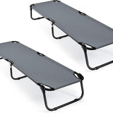 Folding Camping Cot, Portable Camping Bed with Steel Frame