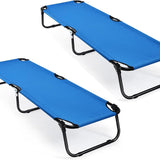 Folding Camping Cot, Portable Camping Bed with Steel Frame