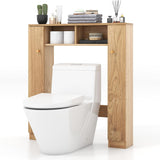 Tangkula Over The Toilet Storage Cabinet, Freestanding Above Toilet Organizer w/ 10-Level Adjustable Shelves & Crossbar