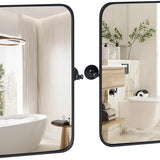 Tangkula 30 x 22 Inch Pivot Wall-Mounted Mirror, Tilting Bathroom Mirror w/Shatter-Proof Film