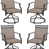 Tangkula Outdoor Swivel Dining Chairs Set of 2/4, Patio Chairs with Quick-Drying Fabric and Metal Frame