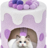 Tangkula Bubble Tea Cat Tree Tower, 26.5 Inch Cat Condo Furniture with Scratching Post