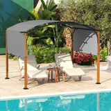 Tangkula 10x12Ft Pergola, Arched Patio Pergola with Retractable Sun Shade Canopy