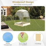 Tangkula All Weather Sports Tent for 1-2 People, Pop Up Instant Tent with Waterproof Tarp Floor