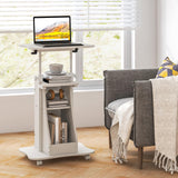 Tangkula Mobile Laptop Podium, Height Adjustable Podium Stand, Standing Desk Sit-to-Stand Desk