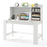 Tangkula Computer Desk with Hutch, Home Office Desk with Bookshelf