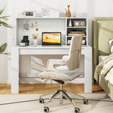 Tangkula Computer Desk with Hutch, Home Office Desk with Bookshelf