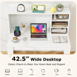 Tangkula Computer Desk with Hutch, Home Office Desk with Bookshelf