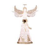 Tangkula 5 FT Lighted Christmas Angel, Outdoor Pre-lit 3D Glittered Angel with 100 Warm White Lights