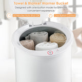 Tangkula 21L Towel Warmer Bucket for Bathroom, Large Towel Warmer w/Flip-Top Lid, 60 Min Auto Shut Off