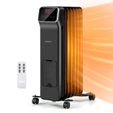 Tangkula 1500W Electric Radiant Heater, Oil Filled Space Heater w/Remote, Adjustable Thermostat