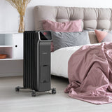 Tangkula 1500W Electric Radiant Heater, Oil Filled Space Heater w/Remote, Adjustable Thermostat