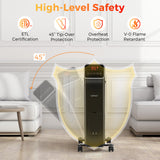 Tangkula 1500W Electric Radiant Heater, Oil Filled Space Heater w/Remote, Adjustable Thermostat