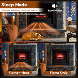 Tangkula 23 Inch Infrared Quartz Electric Fireplace Pinewood Log Heater, Fireplace Insert with Remote Control