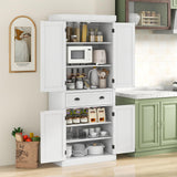 Tangkula 72" Freestanding Kitchen Pantry Cupboard Cabinet, Traditional Elegant Design