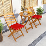 Tangkula 2 Pieces Folding Outdoor Dining Chairs, Acacia Wood Patio Chairs with Soft Cushions