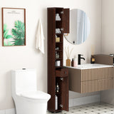 Tangkula Tall Slim Bathroom Storage Cabinet, 71" Freestanding Bathroom Cabinet Organizer