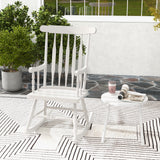 Tangkula Patio Rocking Chair Solid Wood, Outdoor Porch Rocker Chair, Ideal for Garden, Backyard & Balcony