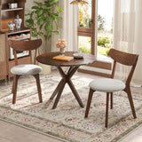 Tangkula 3-Piece Dining Table and Chair Set, Round Wooden Dining Set