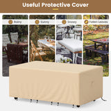 Tangkula Patio Loveseat Cover, 2-Seater Waterproof Outdoor Deep Sofa Cover with Padded Handle & Click-Close Straps