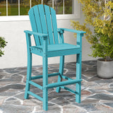 Tangkula Outdoor Tall Adirondack Chair 30 Inches Seat Height, HDPE Bar Height Patio Chair with High Backrest