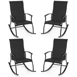 Tangkula Patio Rocking Chairs Set of 2, Outdoor Rocking Chair with Smooth & Safe Rocking Motion, Ergonomic Backrest