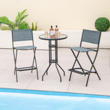 Counter Height Folding Bar Chairs with Back and Footrest - Tangkula