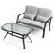 Patio Love Seat Sofa & Table - Tangkula