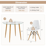 Tangkula 5-Piece Dining Table Set for 4, Kitchen Table Set with PET Seat