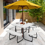 8 Person Picnic Table, White - Tangkula