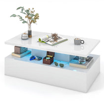  LED Coffee Table - Tangkula