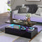  LED Coffee Table, Black - Tangkula