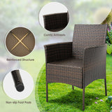 Patiojoy Outdoor PE Weather Resistant Heavy Duty Wicker Chairs - Tangkula