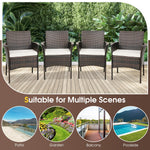 Patiojoy Outdoor PE Weather Resistant Heavy Duty Wicker Chairs - Tangkula