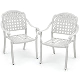 Set of 2 Cast Aluminum Patio Dining Chairs - Tangkula