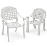 Set of 4 Cast Aluminum Patio Dining Chairs - Tangkula