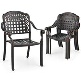 Set of 4 Cast Aluminum Patio Dining Chairs - Tangkula