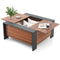  Square Farmhouse Coffee Table with Hidden Storage - Tangkula