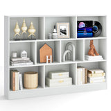 Tangkula 10-Cube Bookshelf, 55”L Floor Bookcase with 2 Anti-Tipping Kits