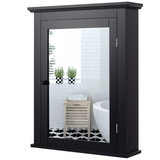 Tangkula Bathroom Cabinet with Mirror, Mirrored Wall-Mounted Storage Medicine Cabinet