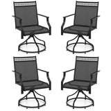 Tangkula Outdoor Swivel Dining Chairs Set of 2/4, Patio Chairs with Quick-Drying Fabric and Metal Frame